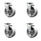 Service Caster 5'' V-Groove Semi Steel Wheel Swivel Caster Set with Bronze Bearings, 4PK SCC-20S520-VGBZ-4 - alternate 1